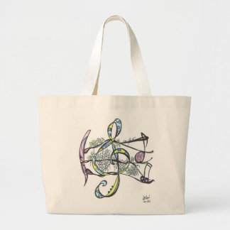 large tote--ivy treble clef large tote bag