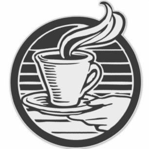Large transparent 14" × 14" Coffee Logo sticker