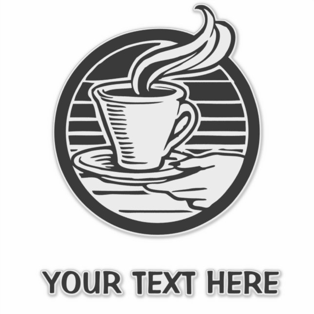 Large transparent Coffee Logo sticker (Front)
