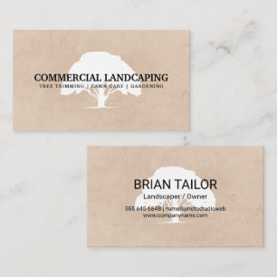 Large Tree Logo   Gardening   Landscaping Business Card
