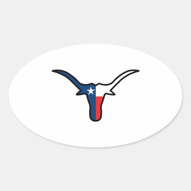 LARGE TX LONGHORN OVAL STICKER (Front)