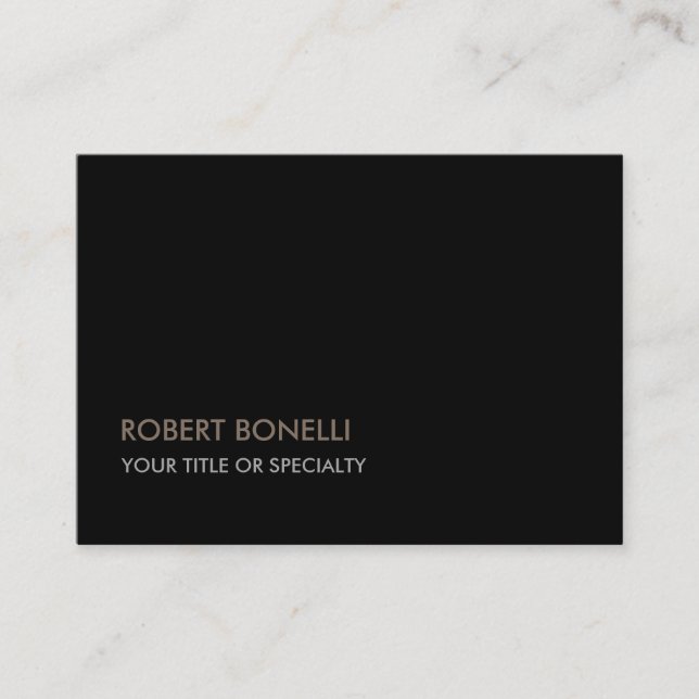 Large Unique Modern Black Stylish Business Card (Front)