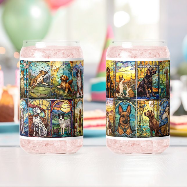 Large Variety of Dog Breeds Can Glass (Insitu (Birthday))