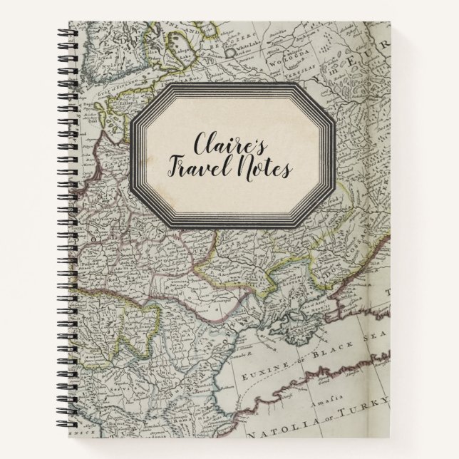 Large Vintage Custom Travel Notebook (Front)