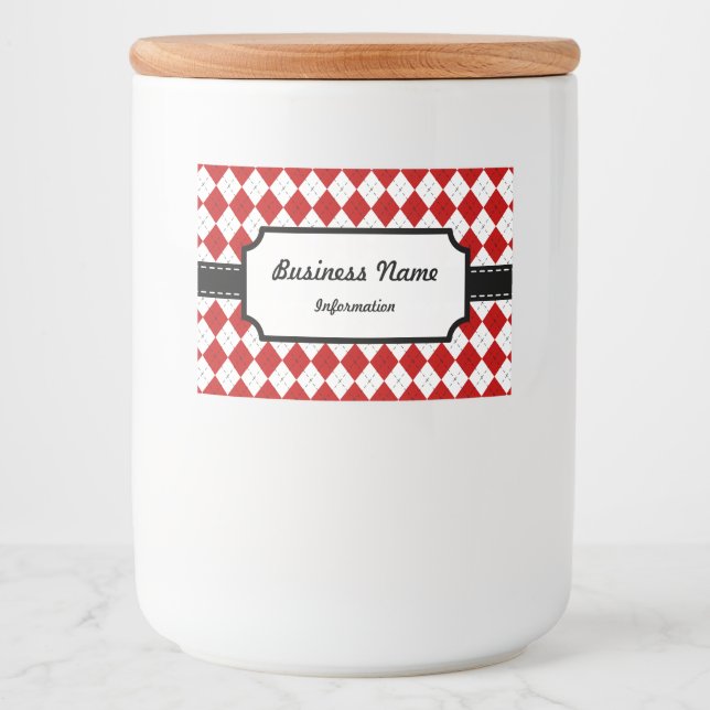 Large Vintage Red Custom Business Labels  (Front)