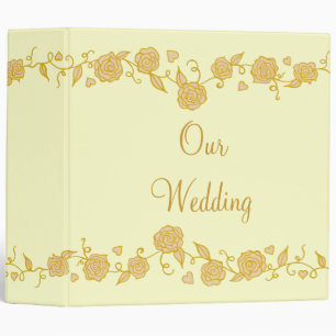 Large Vintage Rose Wedding Scrapbook Binder