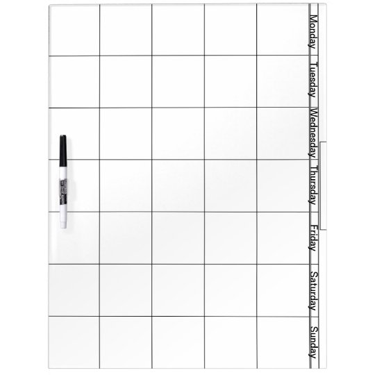 Large w/ Pen Dry Erase Board With Days Of Week