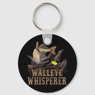Large Walleye With Fishing Lure Drawing: Walleye W Keychain