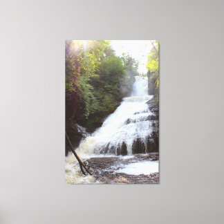Large Waterfall with Sunlight Canvas Print