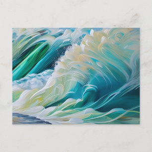 Large wave in the ocean postcard