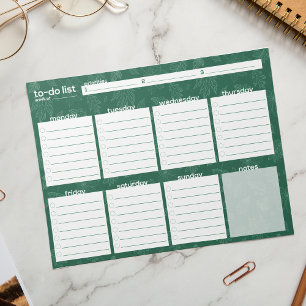 Large Weekly To-Do List - Leaf Design Notepad