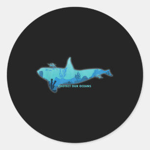 Large Whale Environmental Protection, Climate Prot Classic Round Sticker
