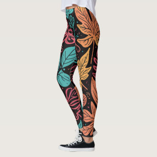 Large Whimsical Leaves Leggings