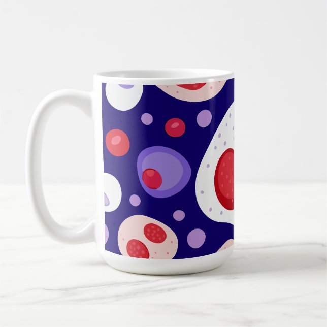 Large White Blood Cell Pattern Coffee Mug (Left)