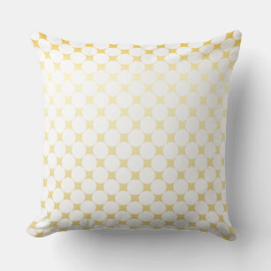 Large white dots and rhomb Gold and White Pillow