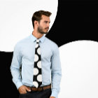 Large White Dots on Black Background Tie