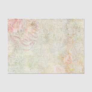 Large White Flowers with Peach Flowers Tissue Paper
