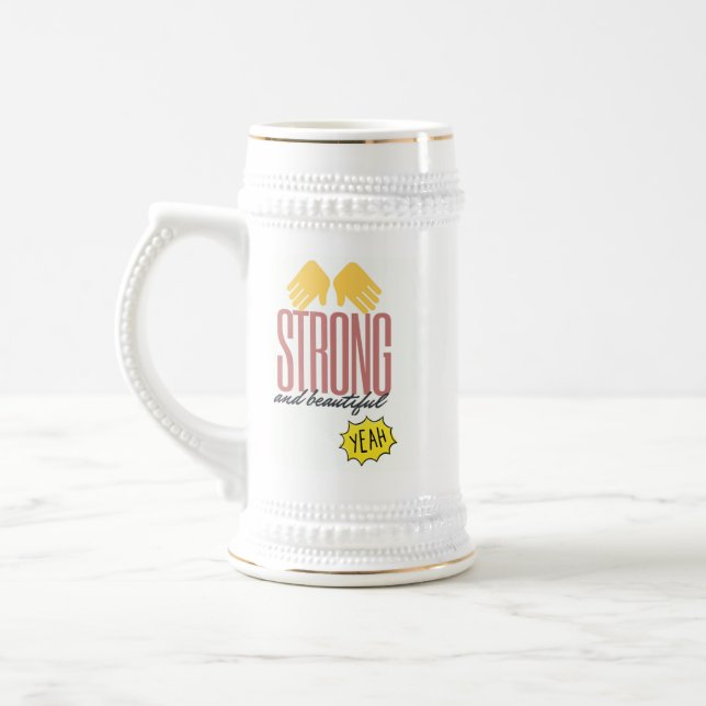 Large White Mug - "Strong and Beautiful" (Left)