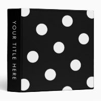 Large White Polka Dot Pattern - Custom Color Black