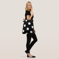 Large White Polka Dot Pattern - Custom Colour Blac