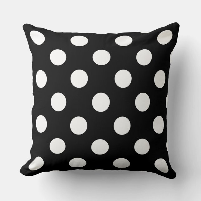 Large White Polka Dots  Throw Pillow (Front)