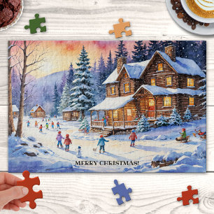 Large Winter Snow Fun Christmas Family Puzzle