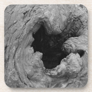 Large Wood knot Hole Image Hard plastic coaster