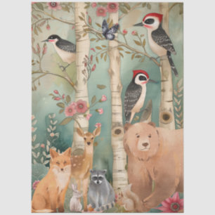 Large Woodland Forest Animals Decoupage  Tissue Paper