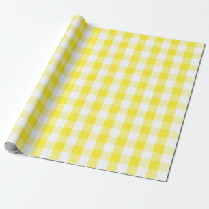 Large Yellow and White Gingham Wrapping Paper