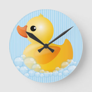 Large Yellow Duck Round Clock