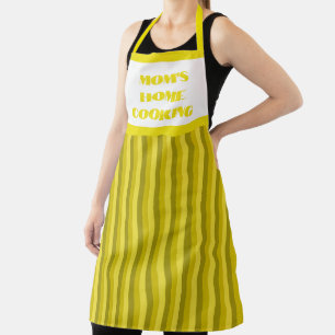 Large Yellow Striped Mom's Home Cooking Apron