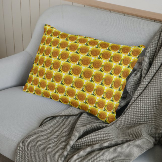 Large Yellow Sunflower Floral Pattern Pillowcase (In Situ)