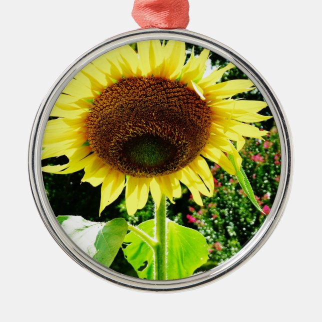 Large yellow Sunflower Metal Ornament (Front)