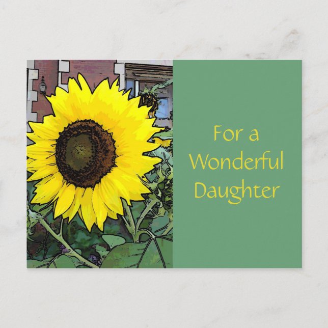 Large Yellow Sunflower Postcard (Front)