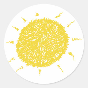 Large Yellow Sunshine Classic Round Sticker