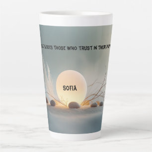 Large Zen Latte Mug: 17oz Full Wrap Healing Design Mug