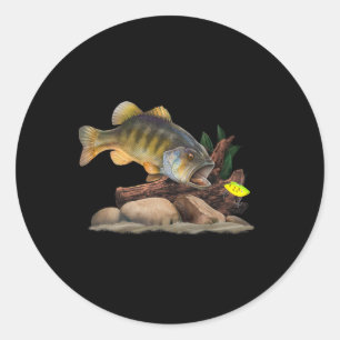Largemouth B And Fishing Lure Fisherman  Classic Round Sticker