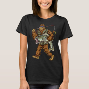 Largemouth B Fishing Bigfoot Fisherman 1  T-Shirt