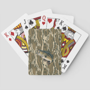 Largemouth Bass Bottomland Camo Bass Fishing Men Playing Cards