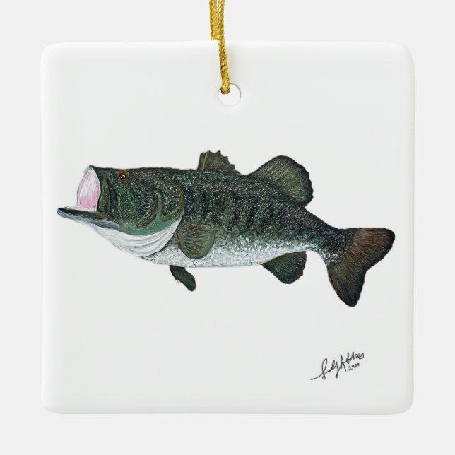 Largemouth Bass Ceramic Ornament (Front)