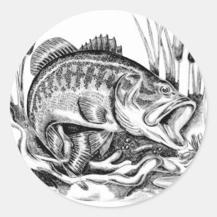 Largemouth Bass Classic Round Sticker