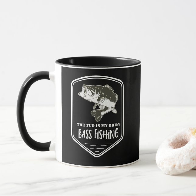 Largemouth Bass Fishing Quote Mug (With Donut)