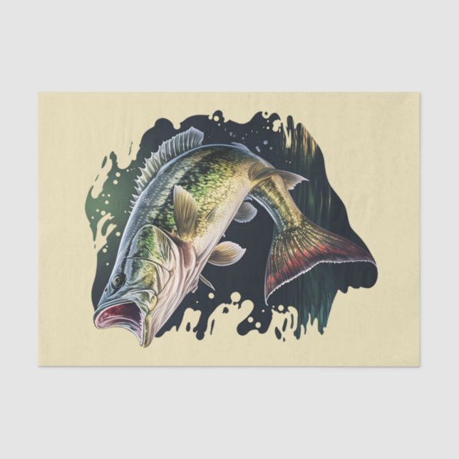 Largemouth Bass Fishing Tissue Paper (Front)
