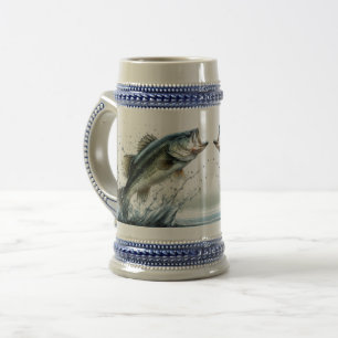 Largemouth Bass Jumping Beer Stein