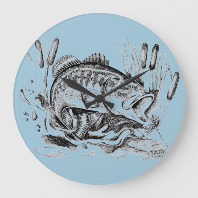 Largemouth Bass Large Clock (Front)