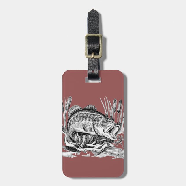 Largemouth Bass Luggage Tag (Front Vertical)
