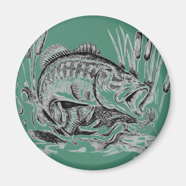 Largemouth Bass Magnet (Front)