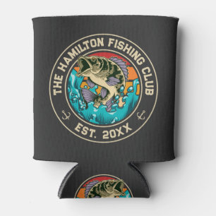 Largemouth Bass Retro Sunset Fishing Club Can Cooler