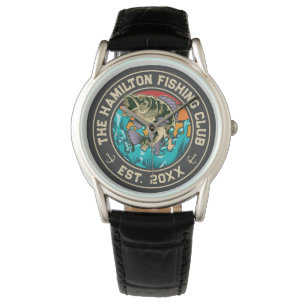 Largemouth Bass Retro Sunset Fishing Club Watch