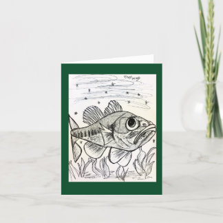Largemouth Bass Swimming Note Card